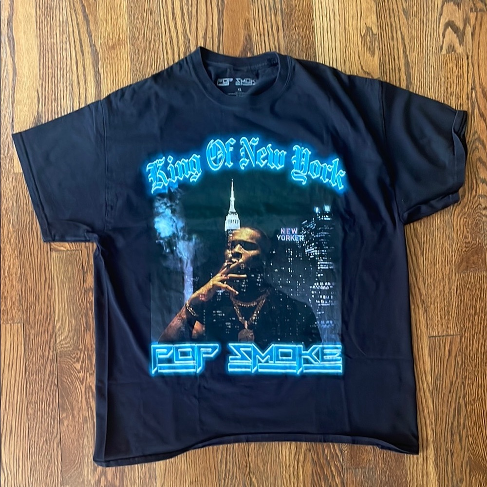 Black POP SMOKE “KING OF NEW YORK” Graphic T-Shirt.
